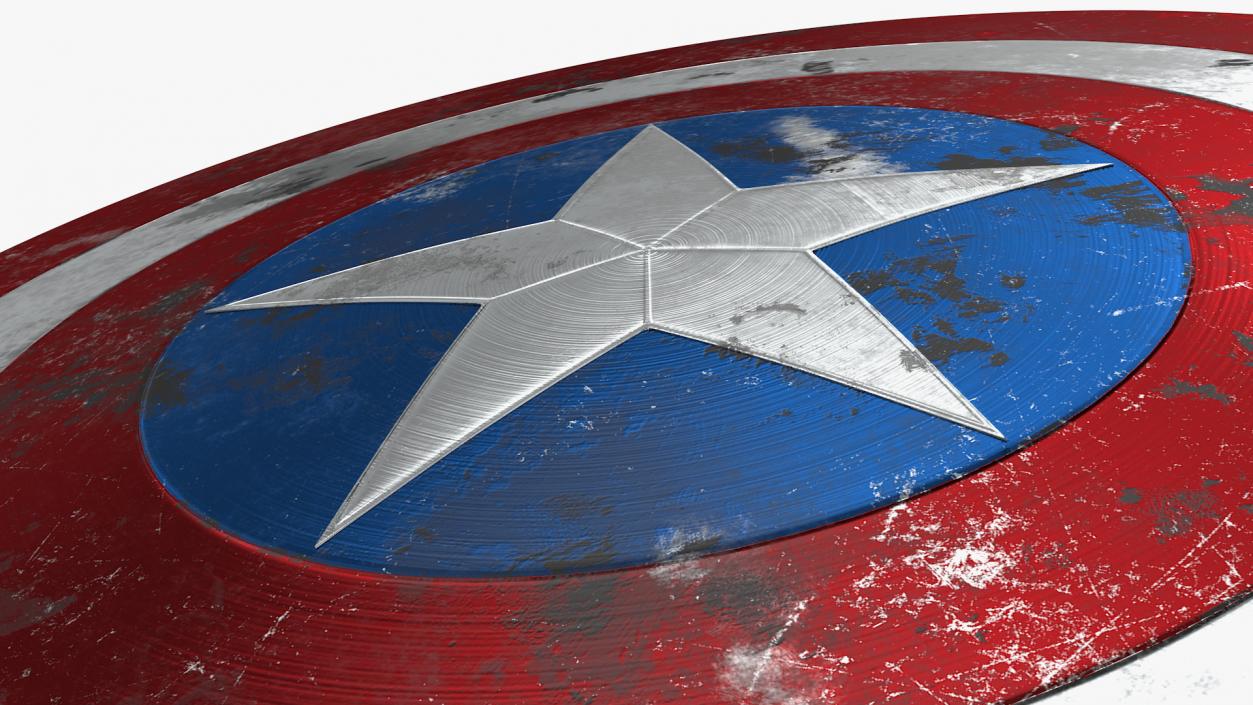 3D model Captain America Damaged Shield