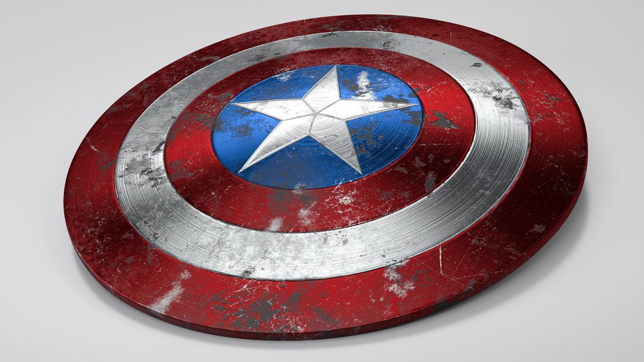 3D model Captain America Damaged Shield