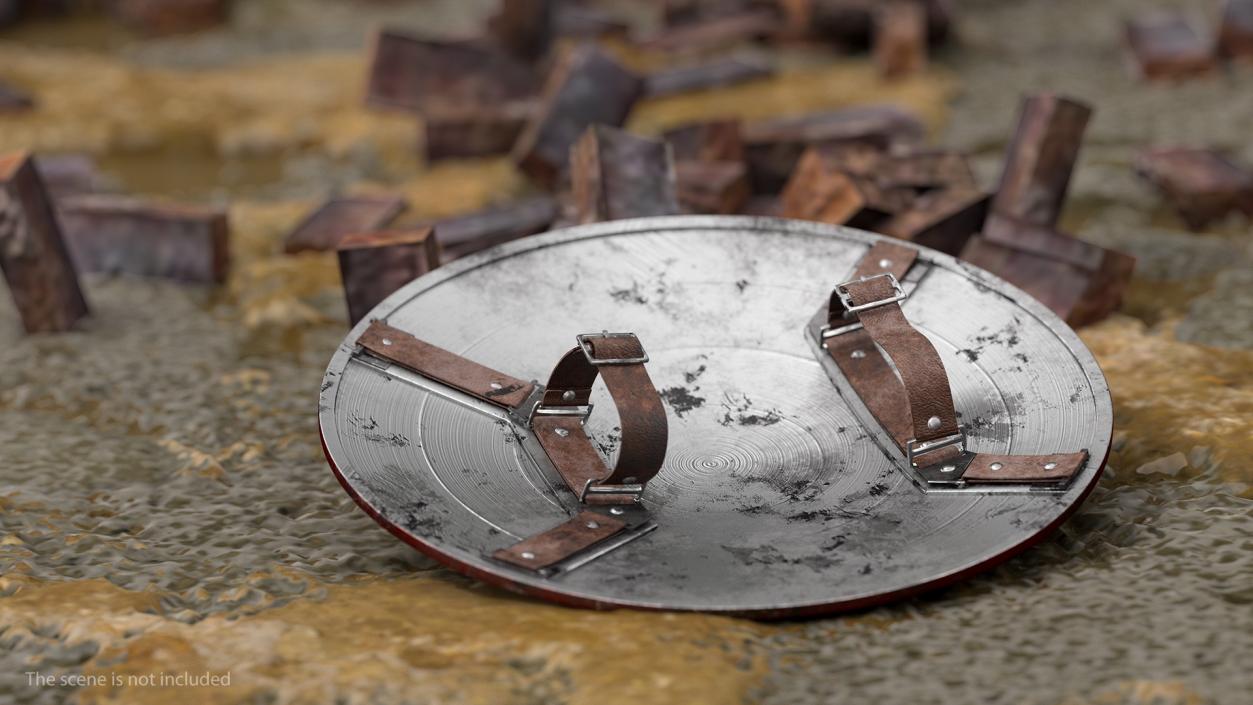 3D model Captain America Damaged Shield