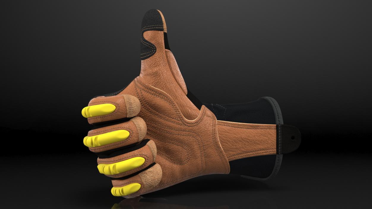 3D Safety Leather Gloves with Knuckle Guards Thumbs Up