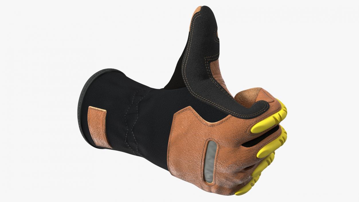 3D Safety Leather Gloves with Knuckle Guards Thumbs Up