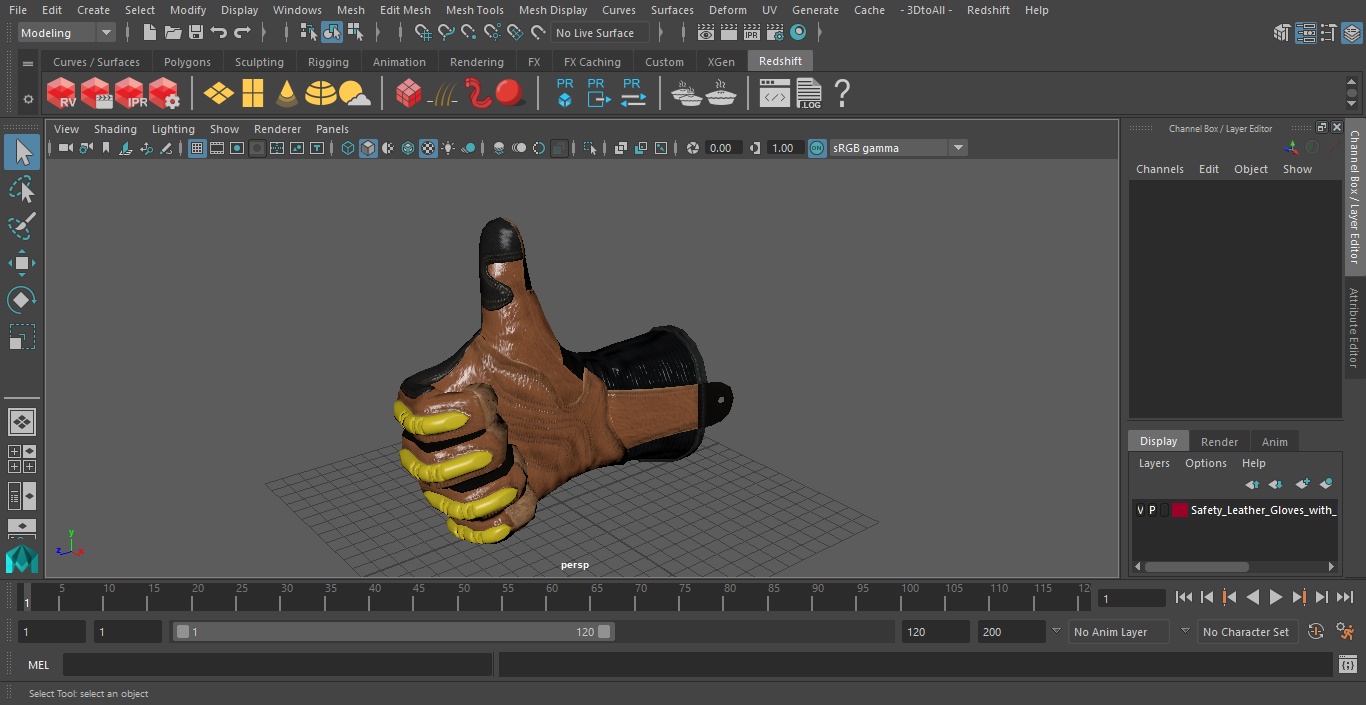 3D Safety Leather Gloves with Knuckle Guards Thumbs Up