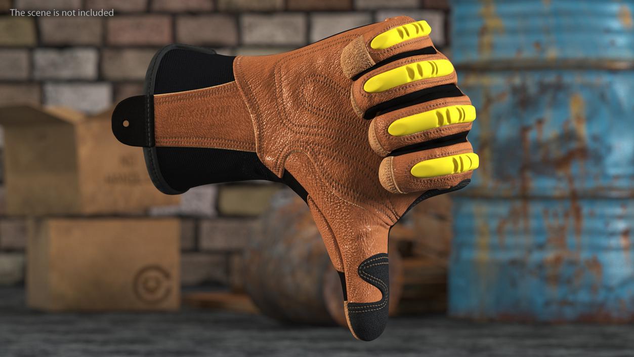 3D Safety Leather Gloves with Knuckle Guards Thumbs Up