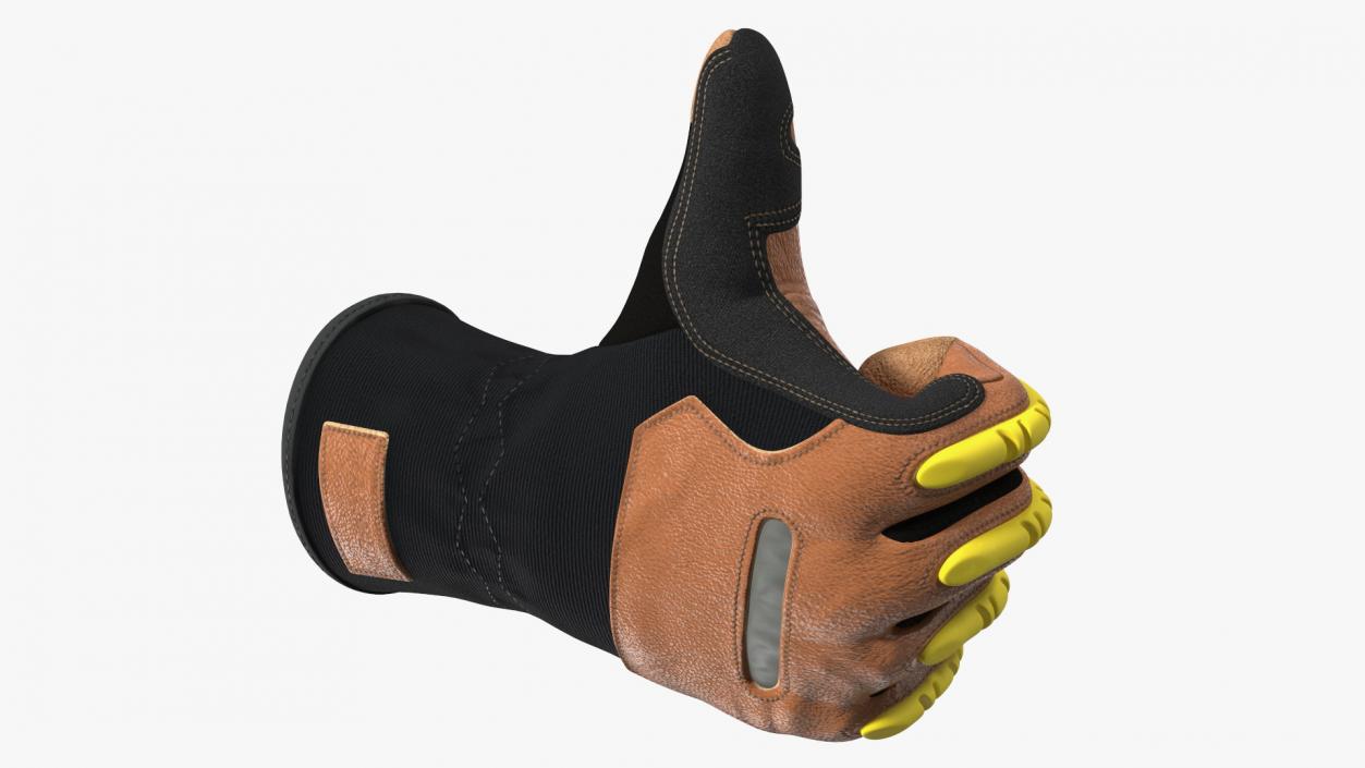 3D Safety Leather Gloves with Knuckle Guards Thumbs Up