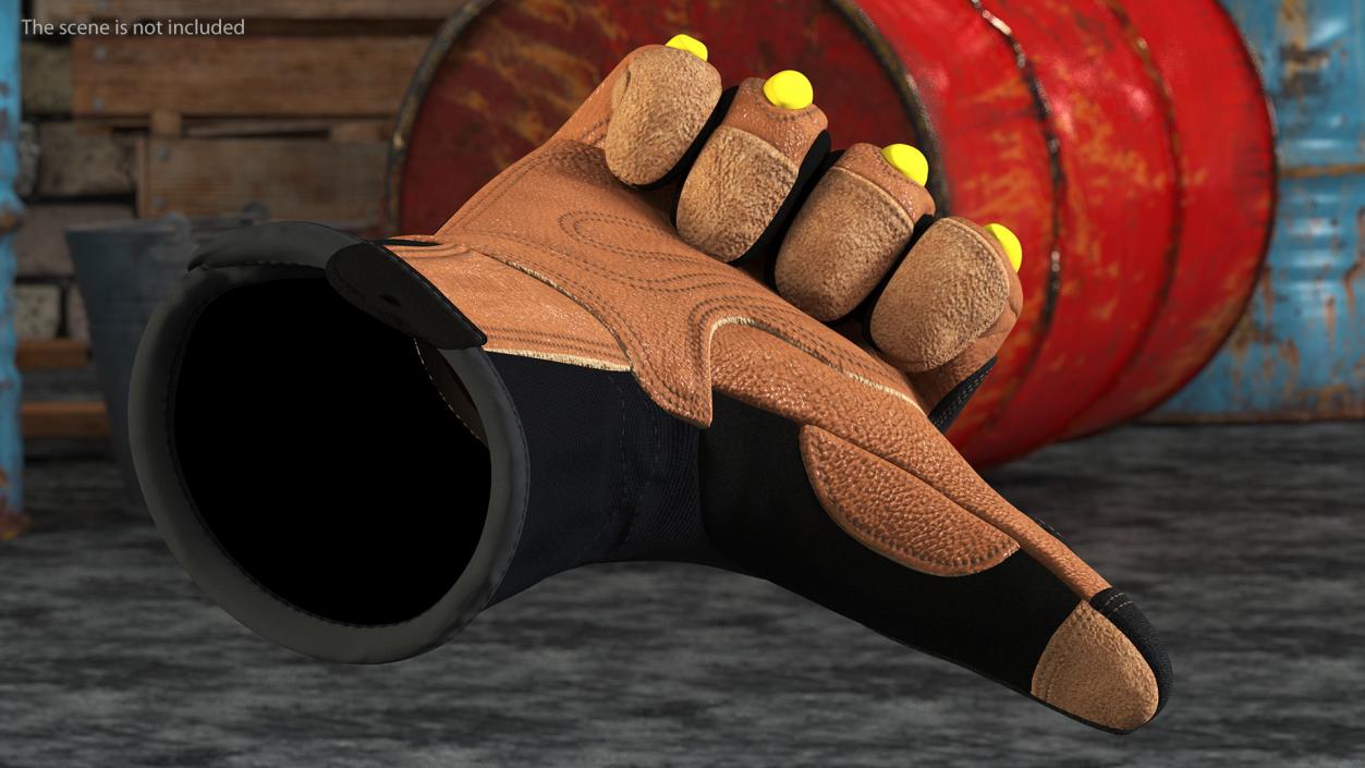 3D Safety Leather Gloves with Knuckle Guards Thumbs Up