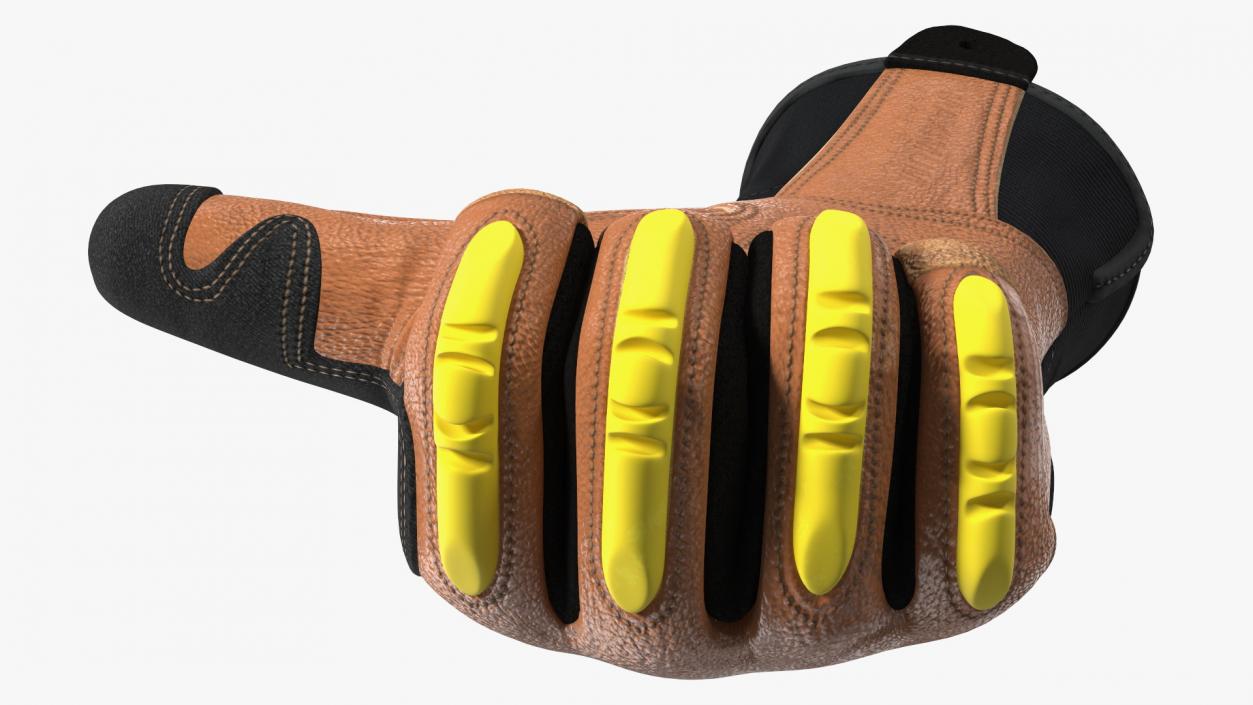 3D Safety Leather Gloves with Knuckle Guards Thumbs Up