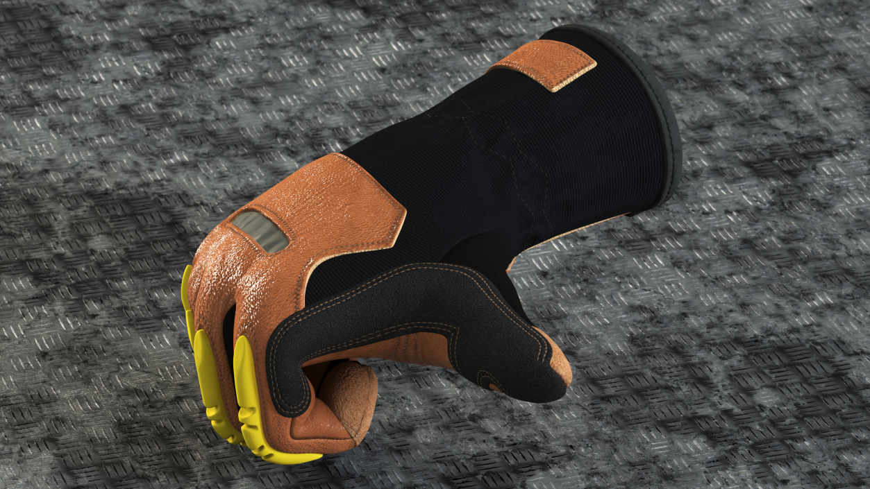 3D Safety Leather Gloves with Knuckle Guards Thumbs Up