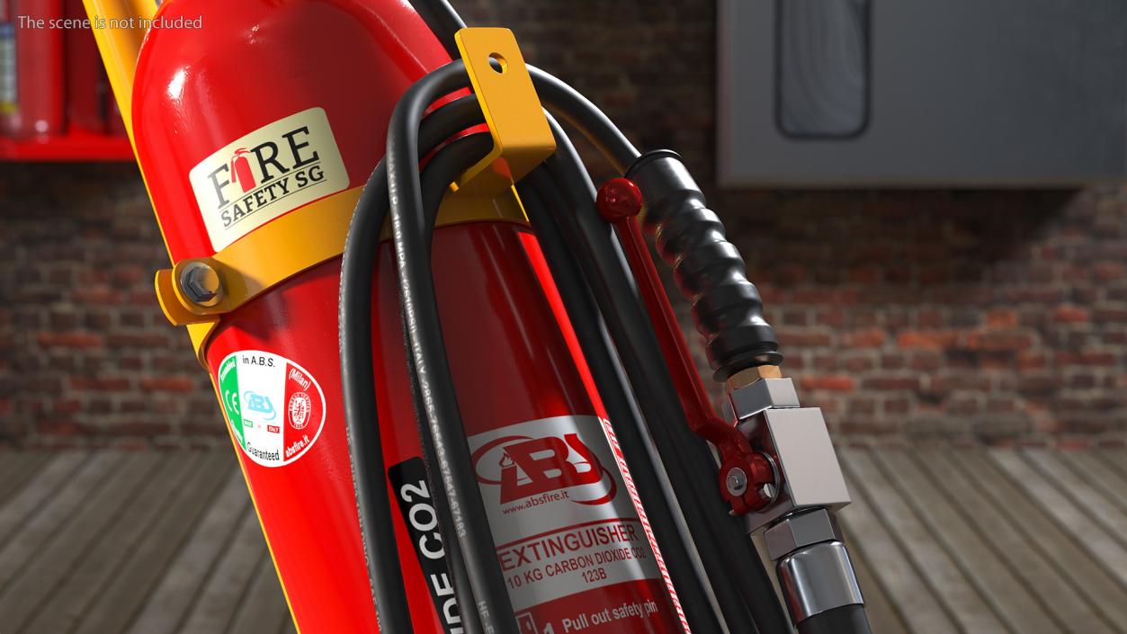 ABS SRL CO2 Trolley Fire Extinguisher 10Kg 3D