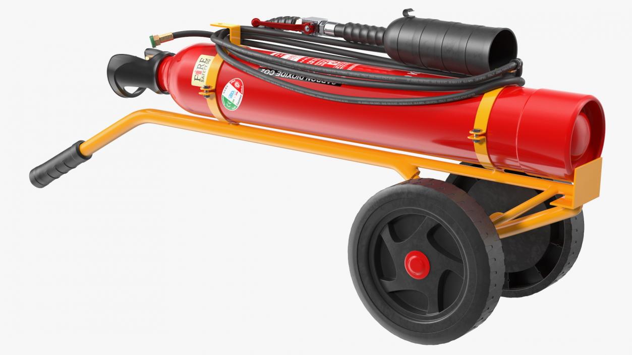 ABS SRL CO2 Trolley Fire Extinguisher 10Kg 3D