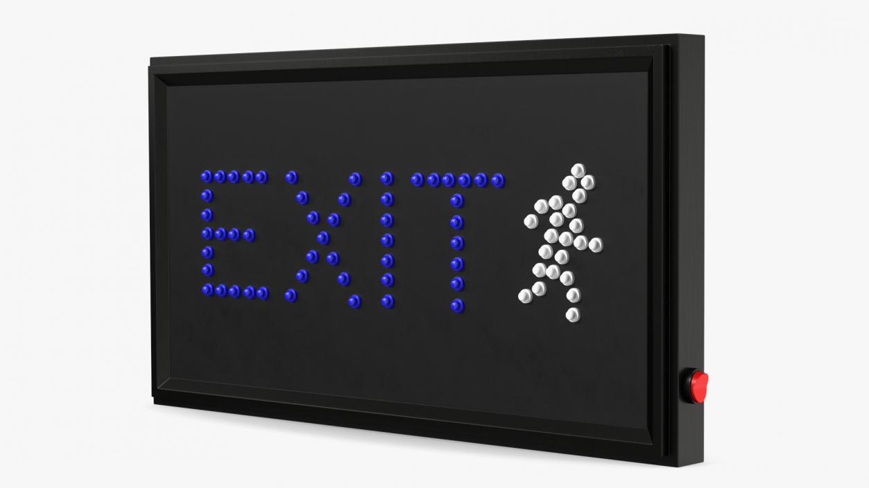 3D Blue LED Light Exit Sign OFF model