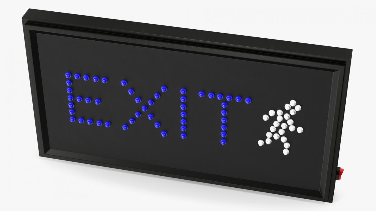 3D Blue LED Light Exit Sign OFF model