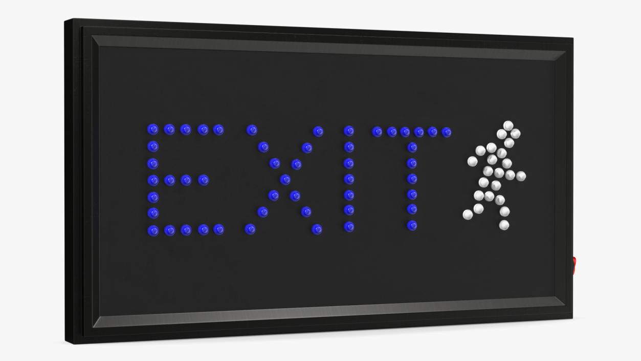 3D Blue LED Light Exit Sign OFF model