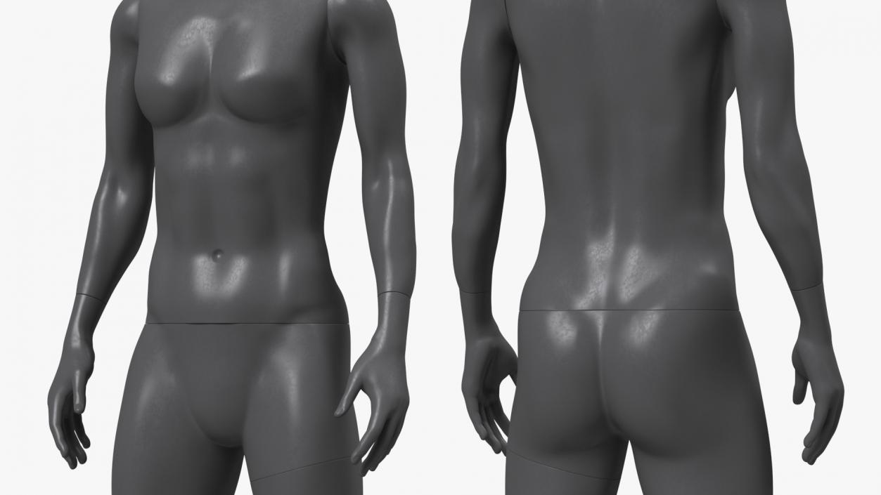 3D Female Sports Mannequins Black Collection