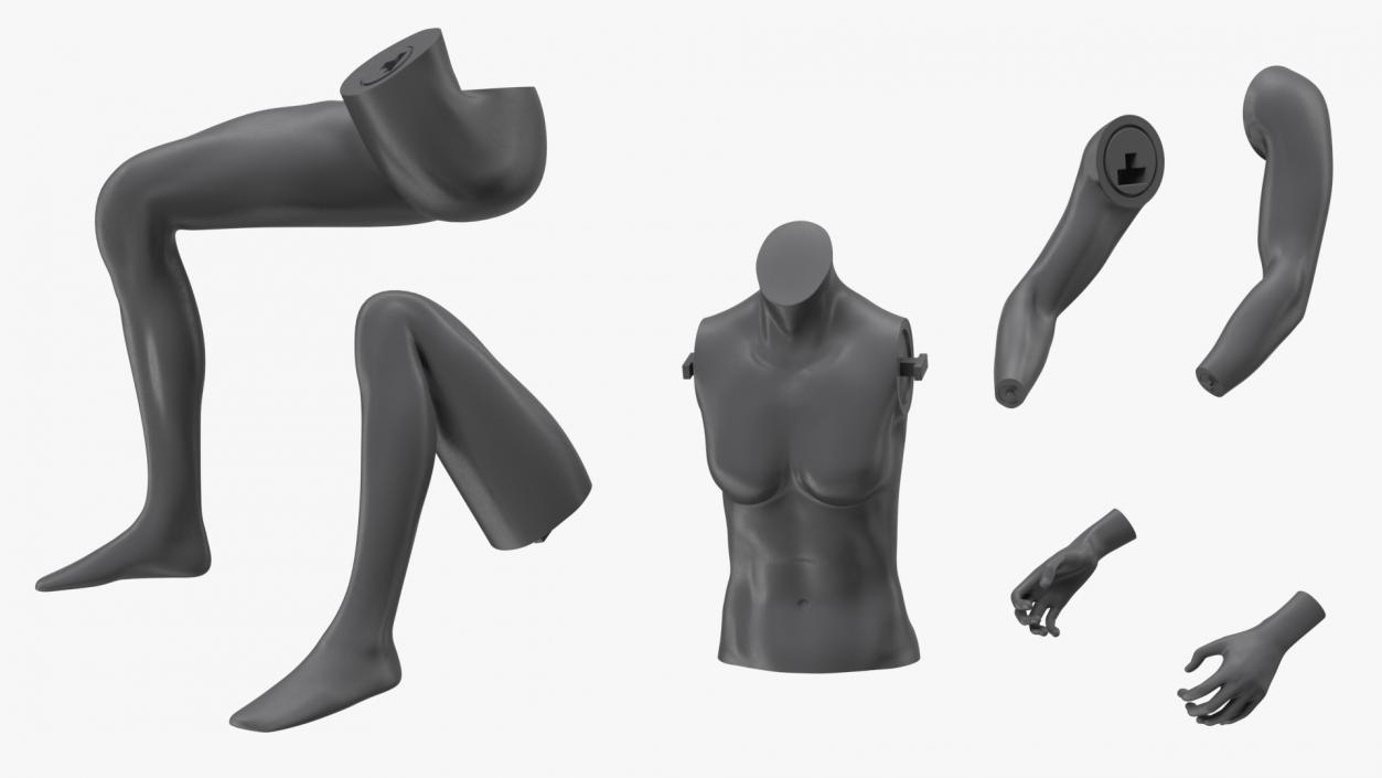 3D Female Sports Mannequins Black Collection