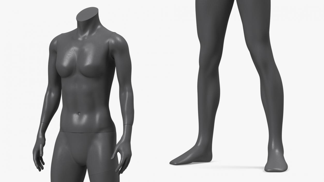 3D Female Sports Mannequins Black Collection