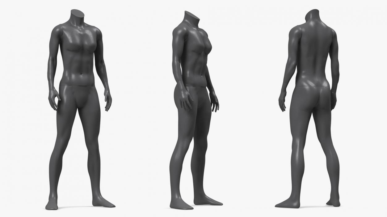 3D Female Sports Mannequins Black Collection