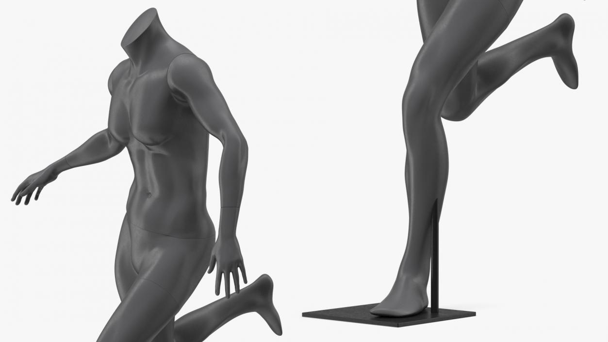 3D Female Sports Mannequins Black Collection