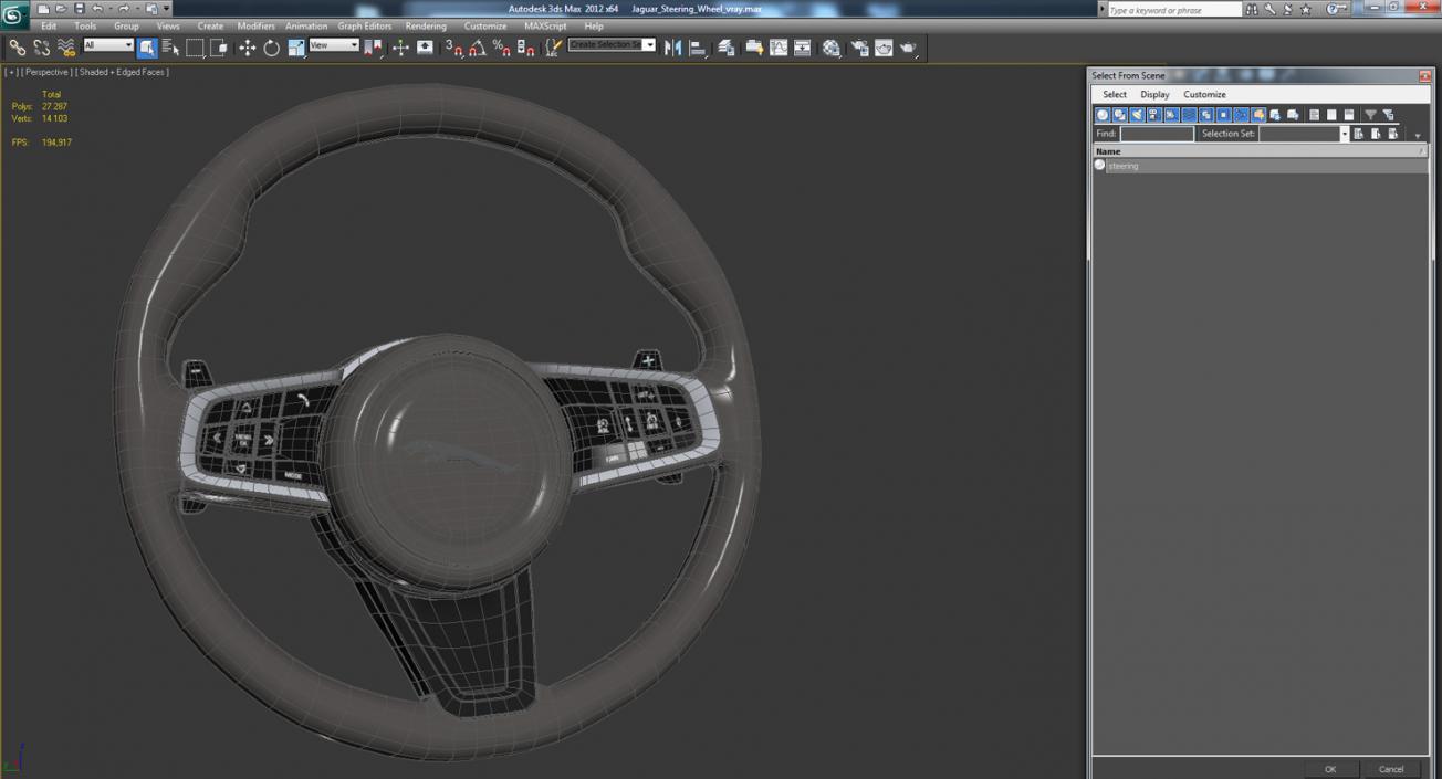 3D Jaguar Steering Wheel