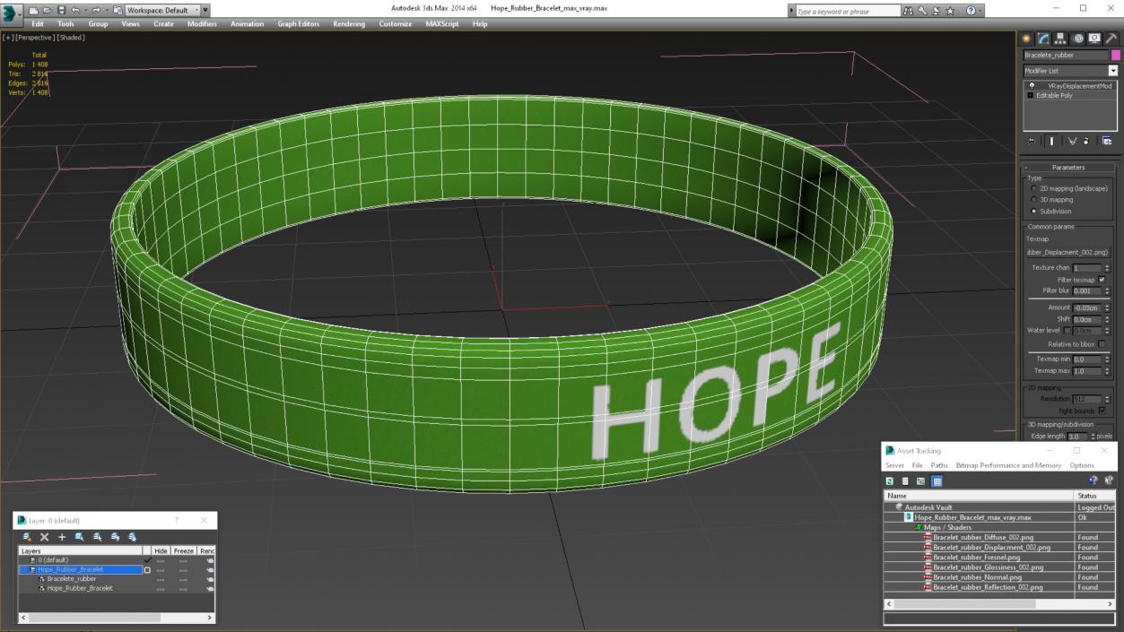 3D model Hope Rubber Bracelet