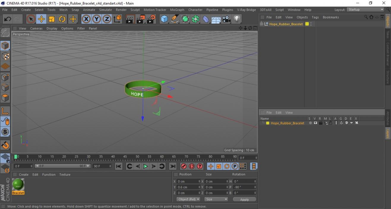 3D model Hope Rubber Bracelet