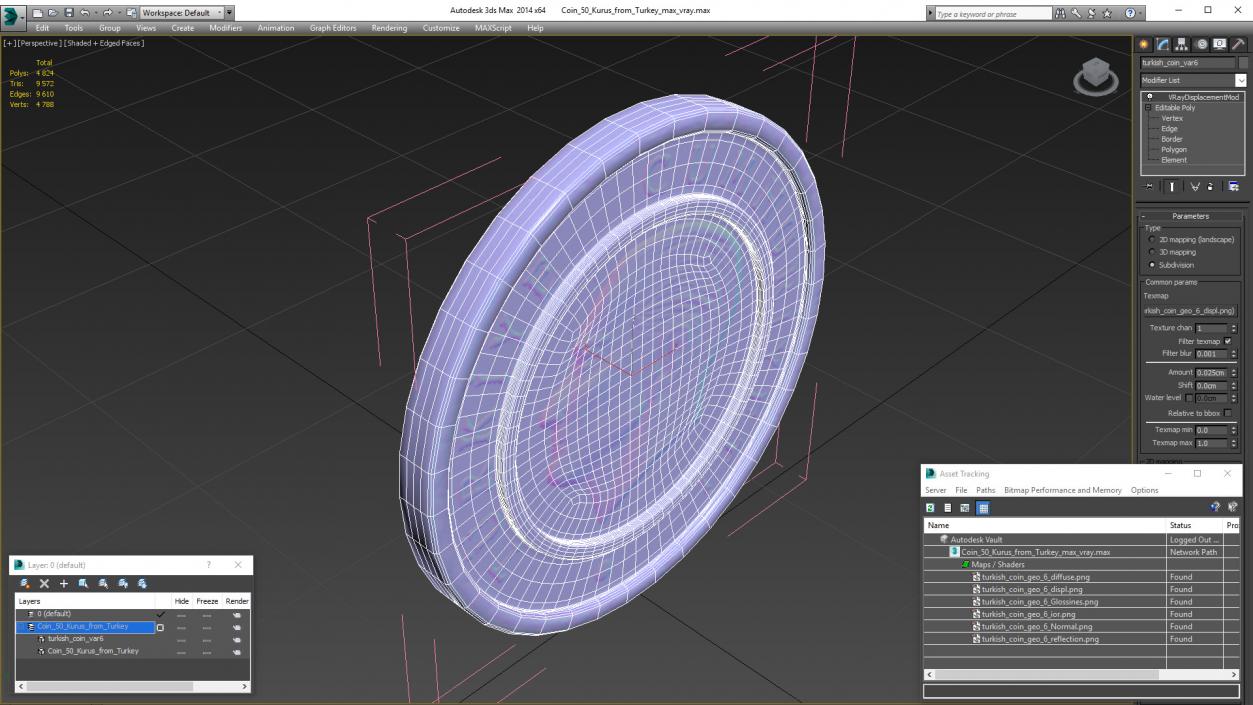 3D model Coin 50 Kurus from Turkey