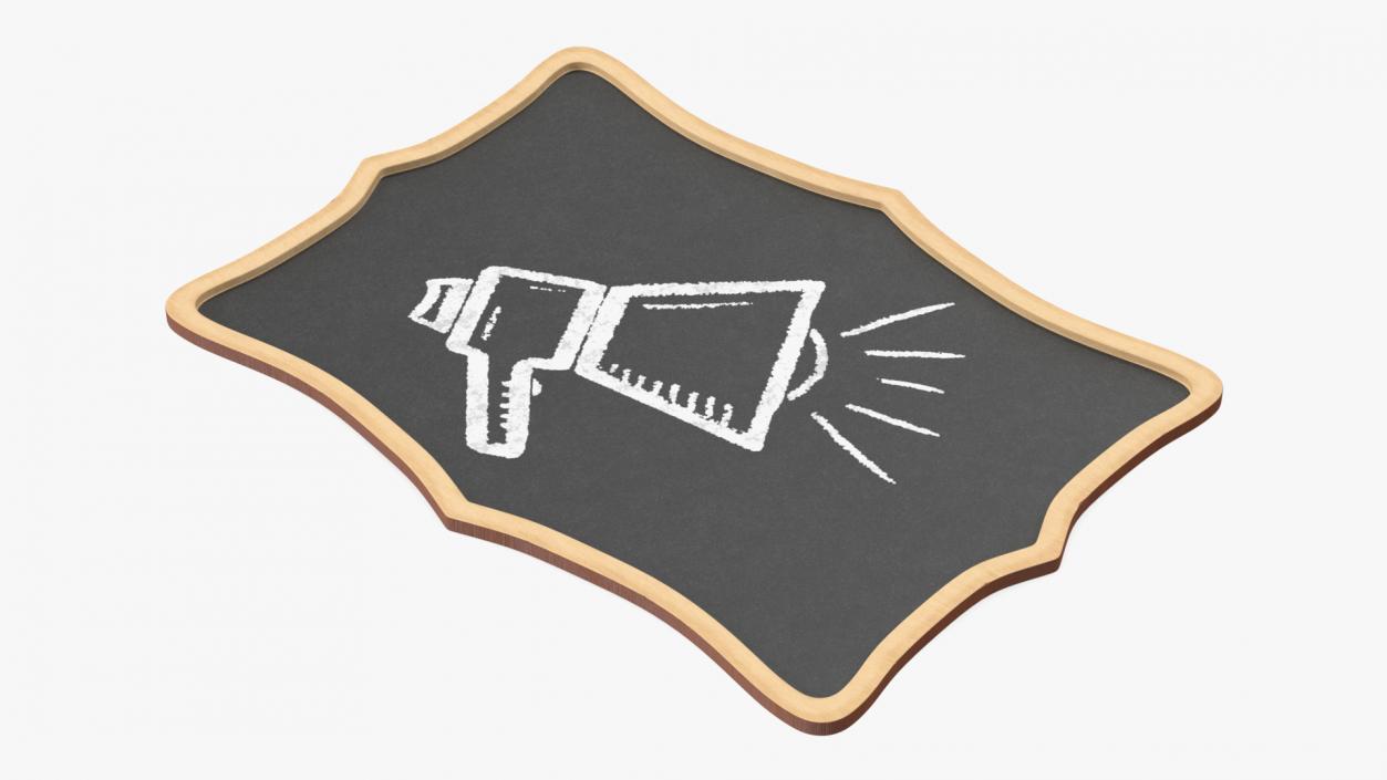 Hand-held Chalkboard Labels 3D