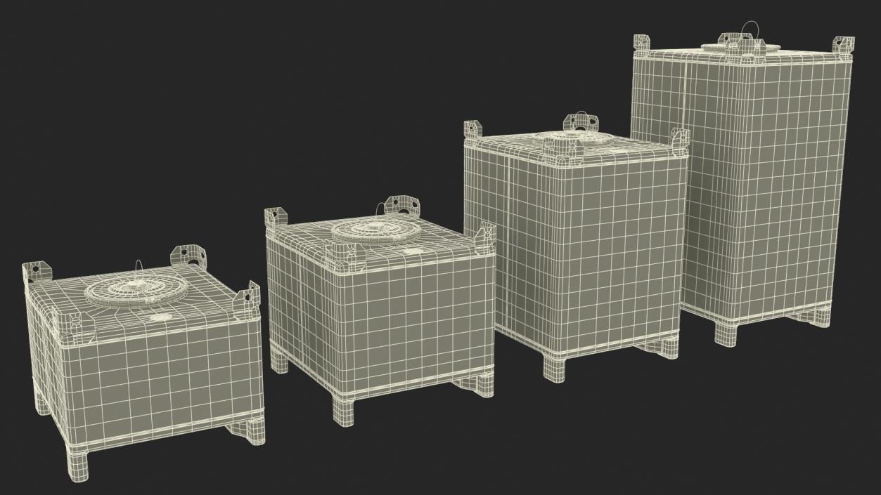 3D 120-550 Gallon Stainless Steel IBC Tote Tank Set model