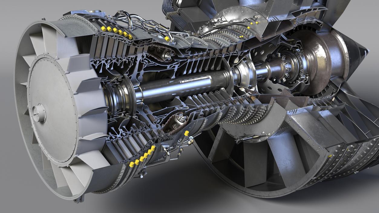 3D Aircraft Turbofan Engine CFM International CFM56 Sectioned model