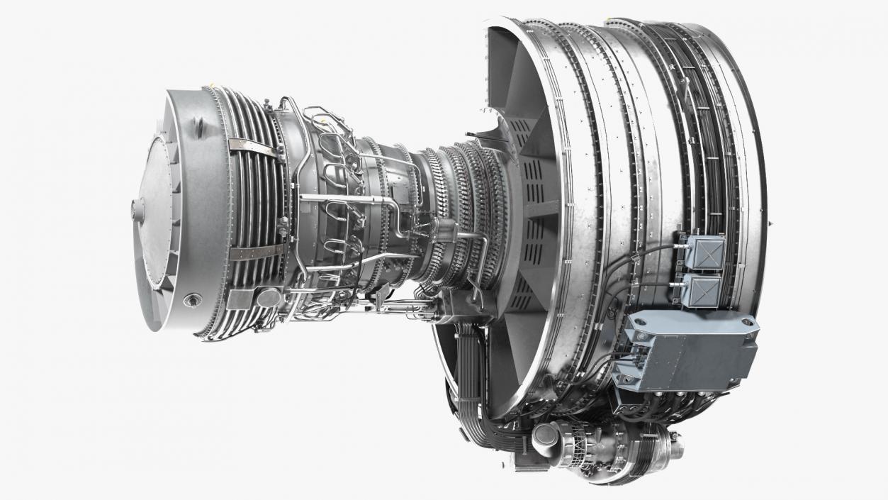 3D Aircraft Turbofan Engine CFM International CFM56 Sectioned model