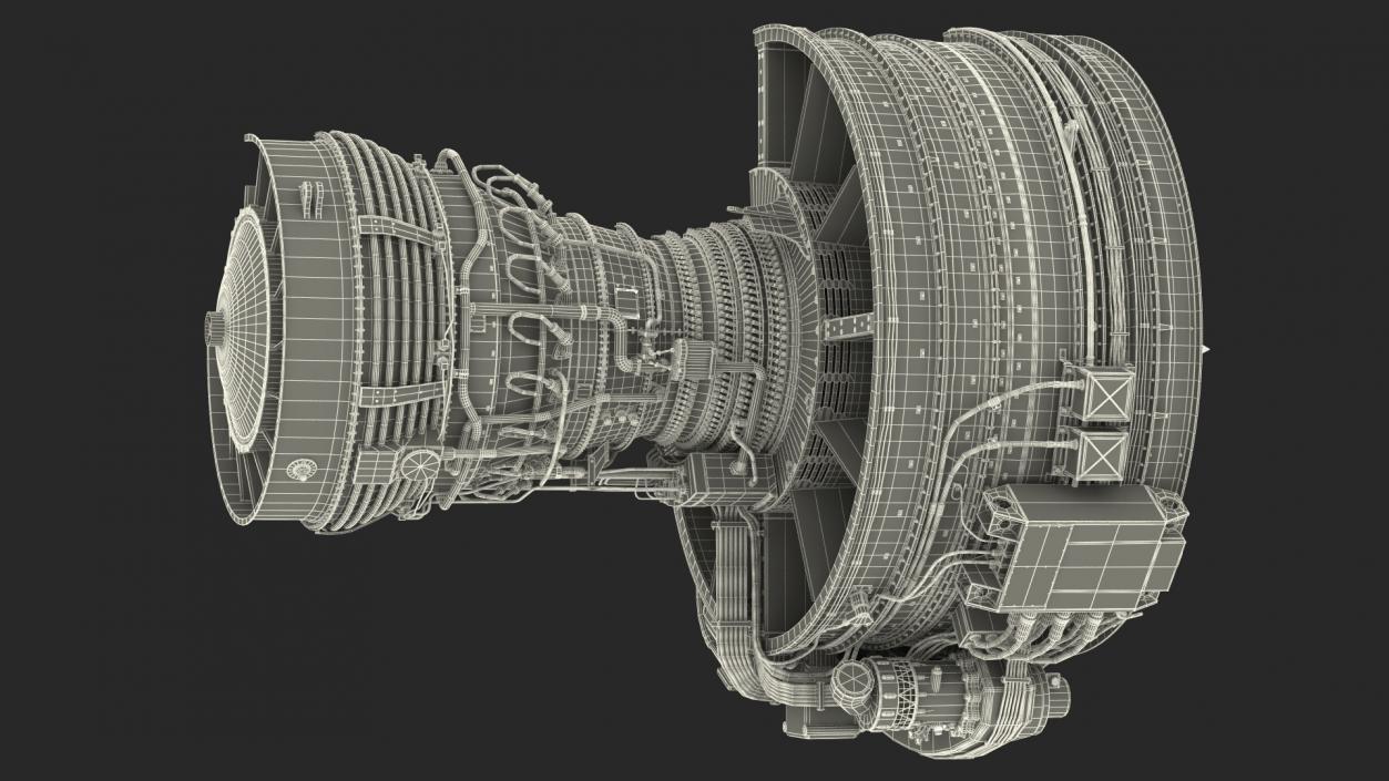 3D Aircraft Turbofan Engine CFM International CFM56 Sectioned model