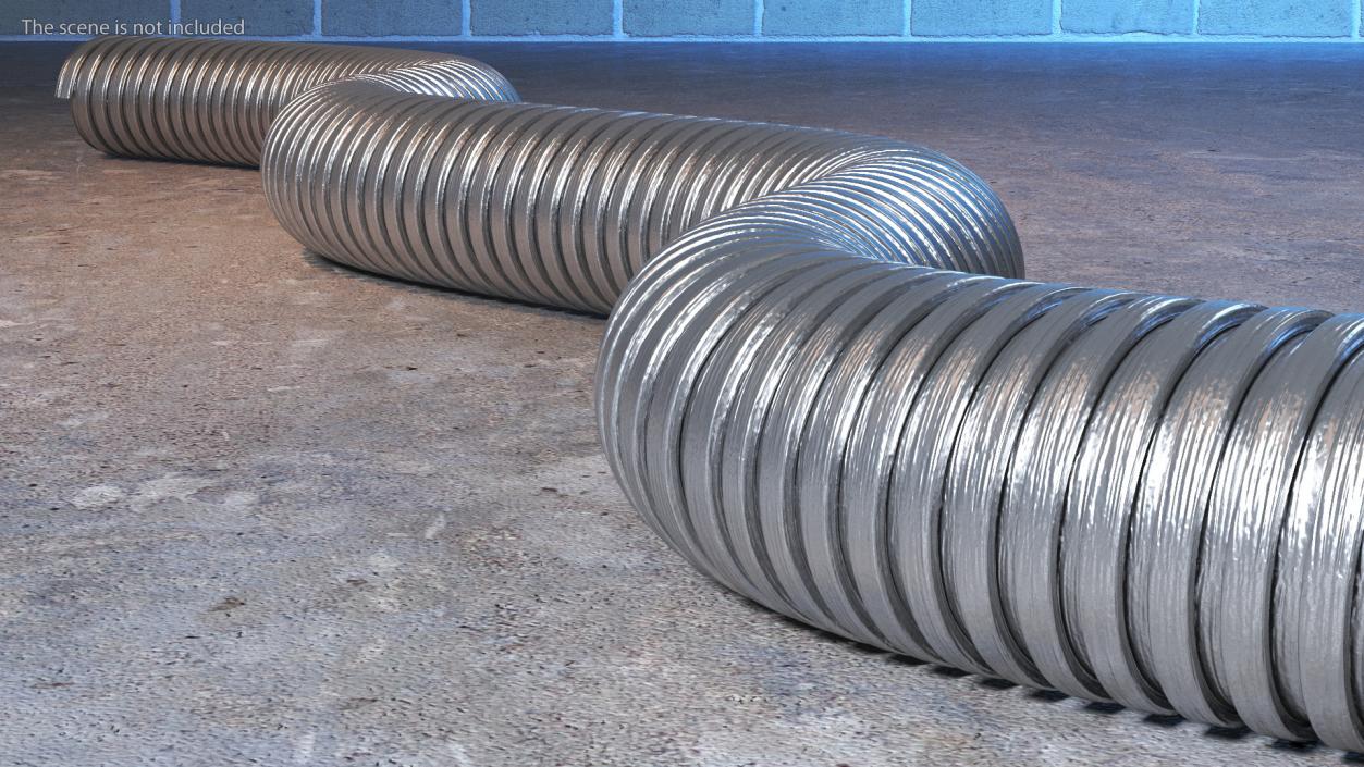 3D model Galvanized Steel Flexible Conduit Rigged