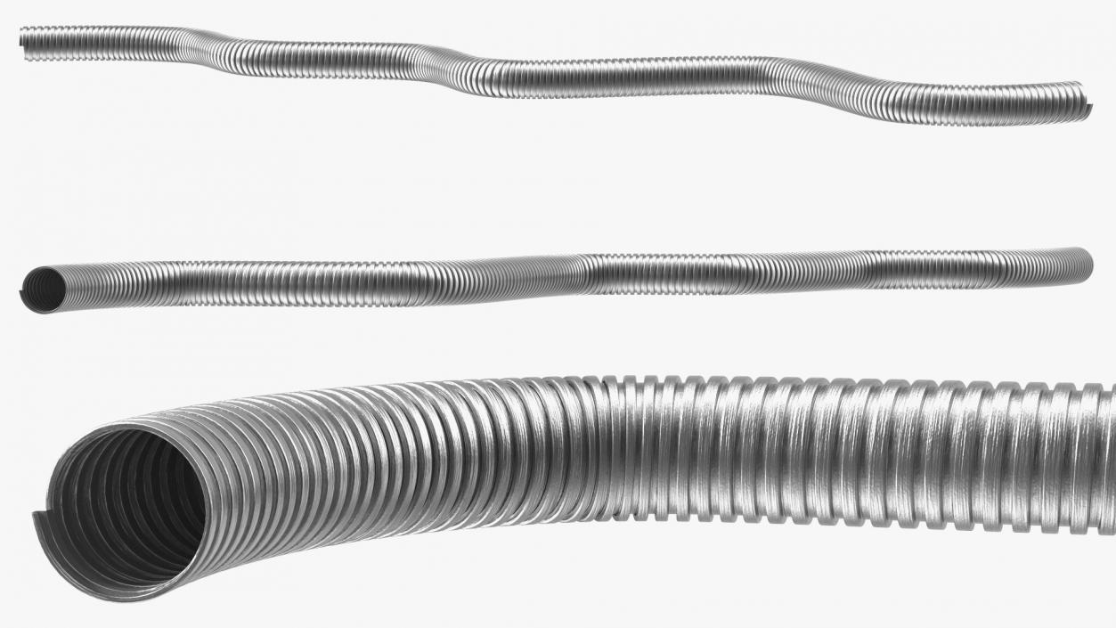 3D model Galvanized Steel Flexible Conduit Rigged