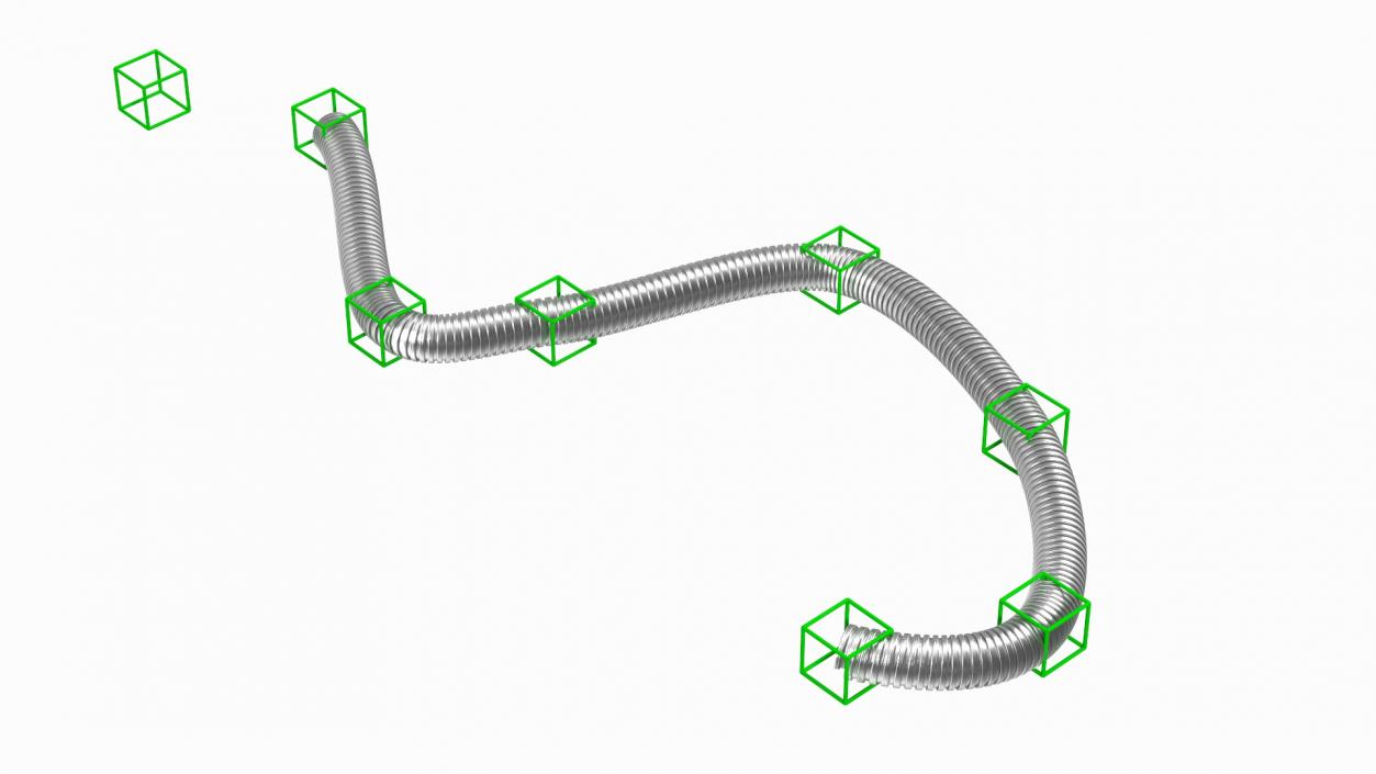 3D model Galvanized Steel Flexible Conduit Rigged