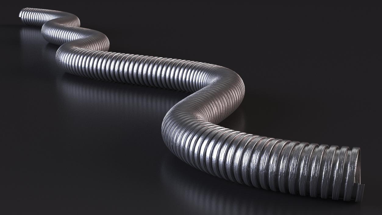 3D model Galvanized Steel Flexible Conduit Rigged