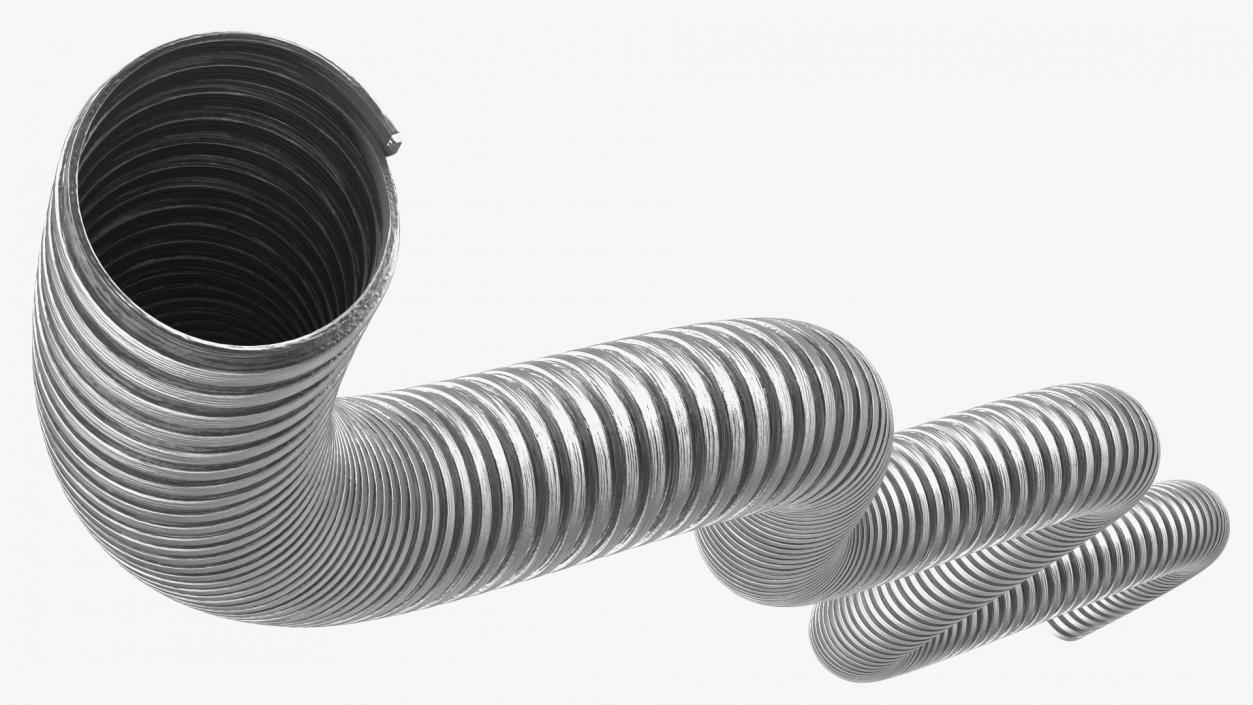 3D model Galvanized Steel Flexible Conduit Rigged