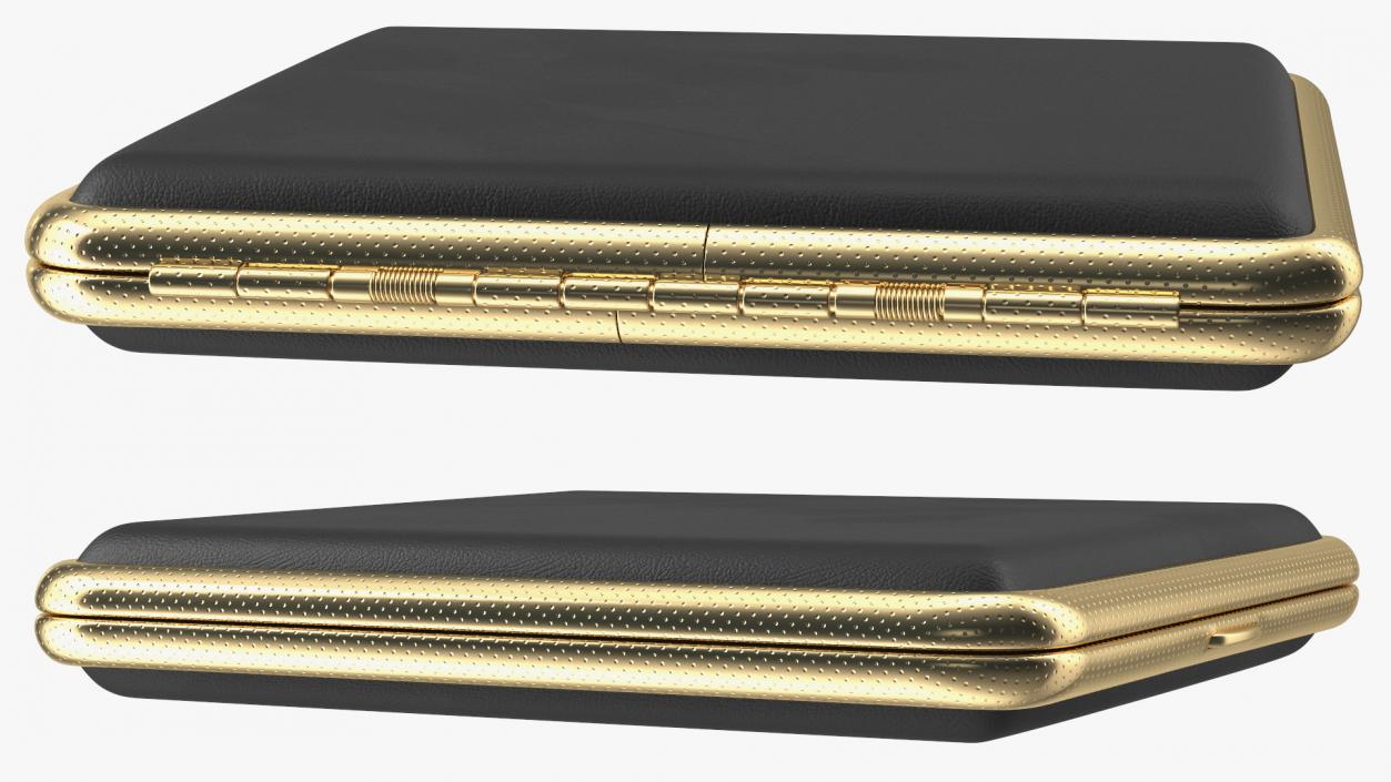 3D model Metal Cigarette Case Gold and Black