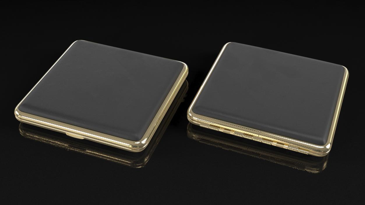 3D model Metal Cigarette Case Gold and Black