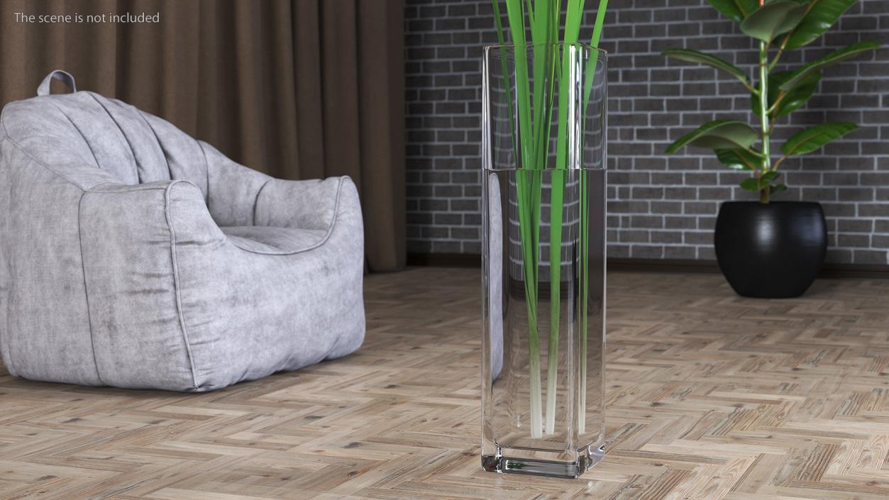 3D Cattail in Glass Vase