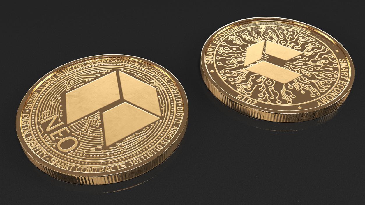 3D Cryptocurrency Coins Gold Collection 2 model