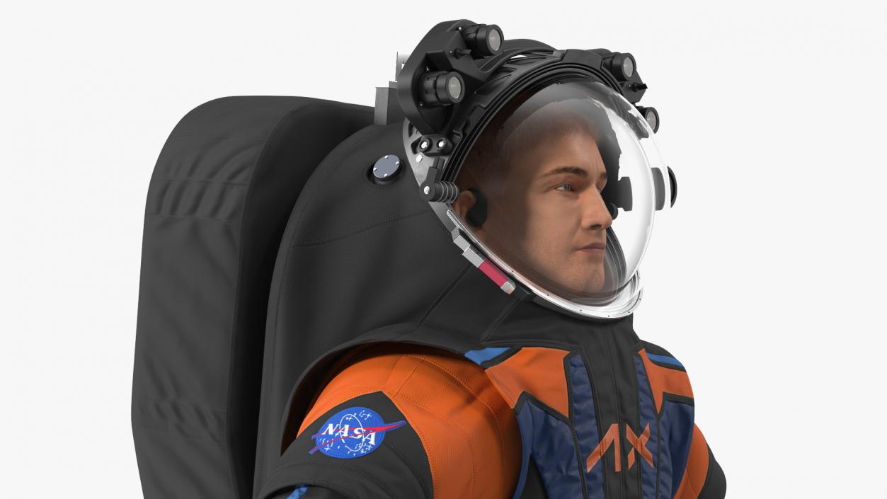 Astronaut Wearing NASA Axiom Spacesuit Fur Rigged 3D model