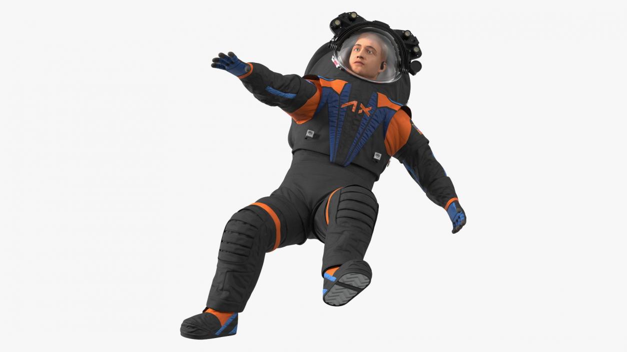 Astronaut Wearing NASA Axiom Spacesuit Fur Rigged 3D model