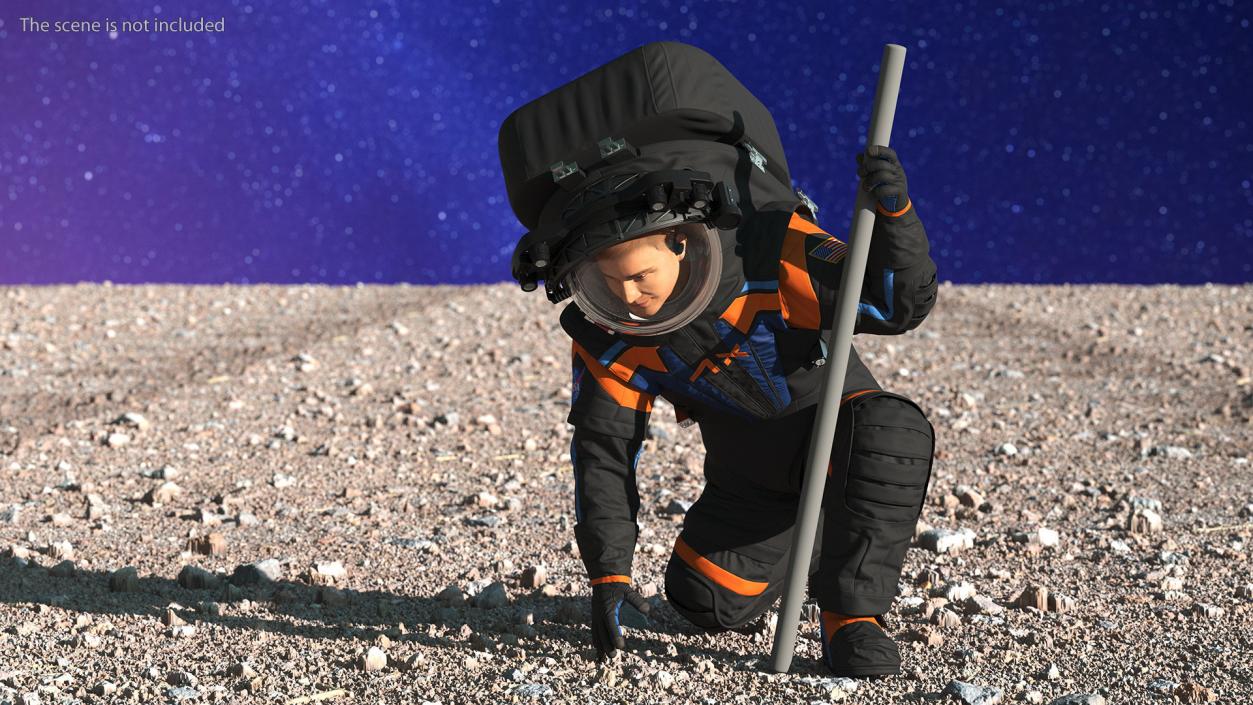 Astronaut Wearing NASA Axiom Spacesuit Fur Rigged 3D model