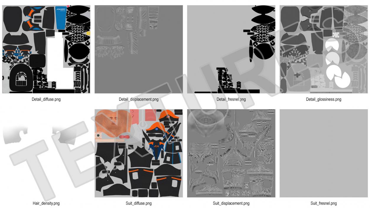 Astronaut Wearing NASA Axiom Spacesuit Fur Rigged 3D model