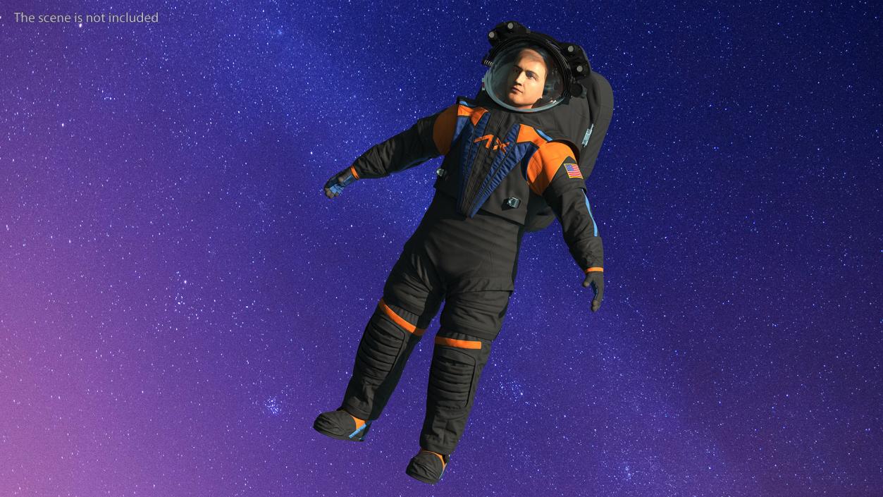 Astronaut Wearing NASA Axiom Spacesuit Fur Rigged 3D model