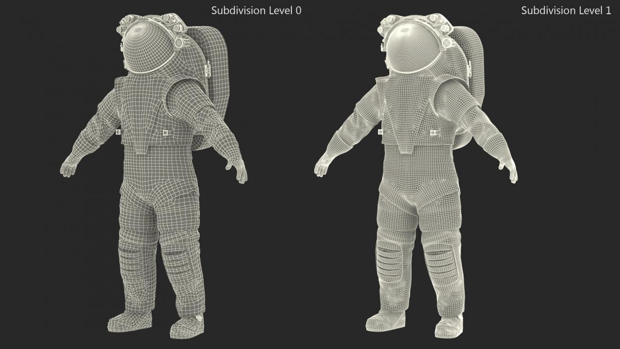 Astronaut Wearing NASA Axiom Spacesuit Fur Rigged 3D model