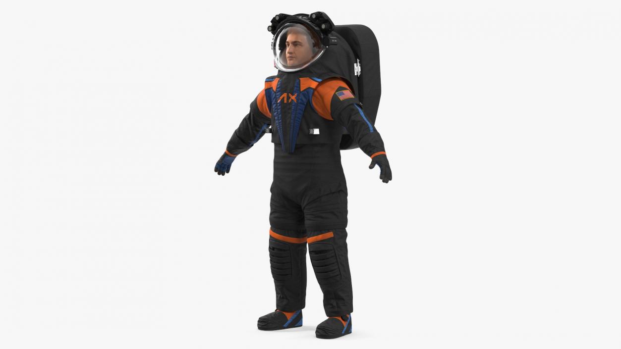 Astronaut Wearing NASA Axiom Spacesuit Fur Rigged 3D model