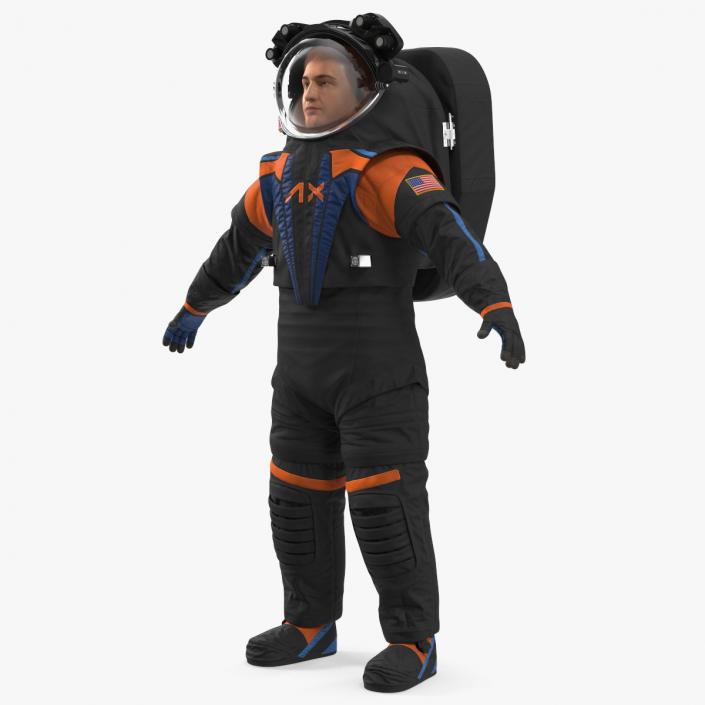 Astronaut Wearing NASA Axiom Spacesuit Fur Rigged 3D model