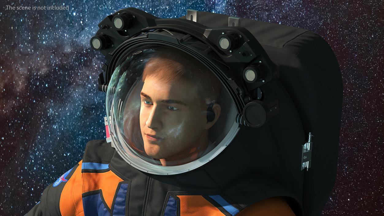 Astronaut Wearing NASA Axiom Spacesuit Fur Rigged 3D model