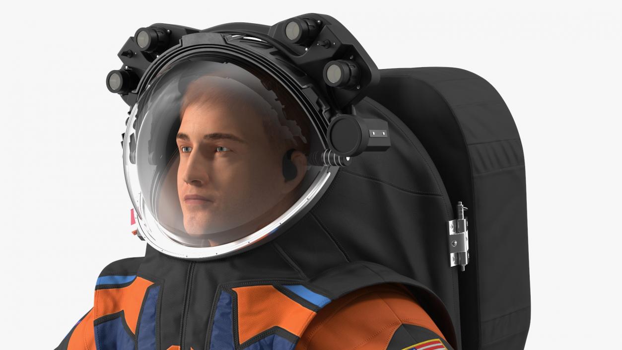 Astronaut Wearing NASA Axiom Spacesuit Fur Rigged 3D model