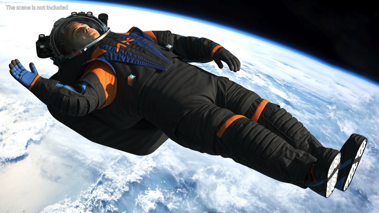 Astronaut Wearing NASA Axiom Spacesuit Fur Rigged 3D model